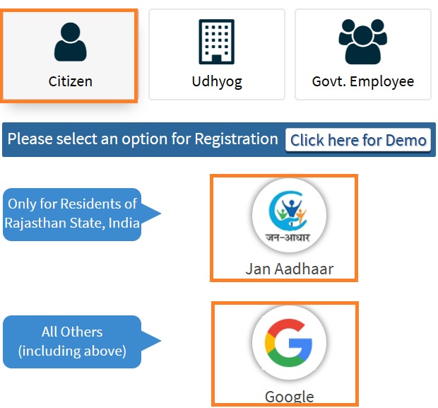 registration on SSI ID rajasthan