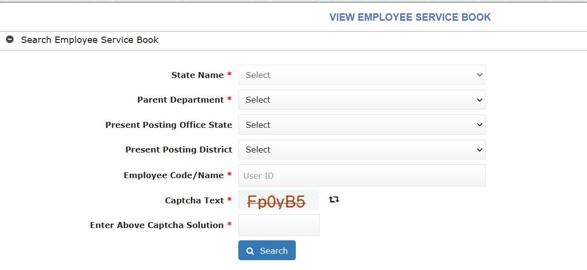 View employee service book