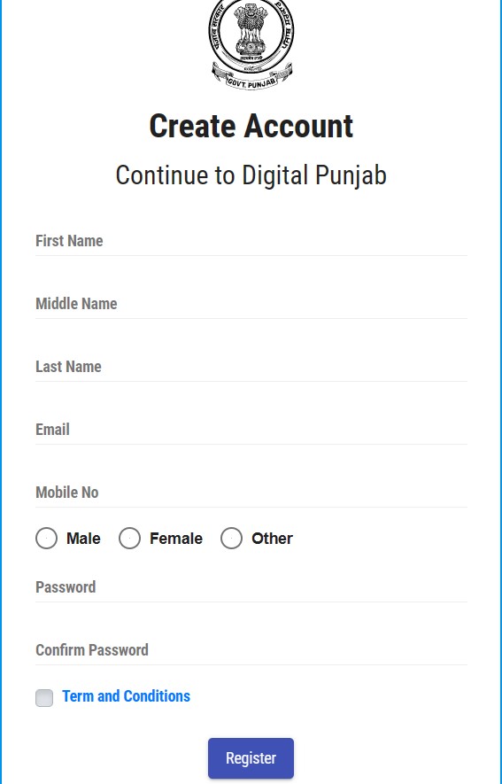 e-sewa punjab registration