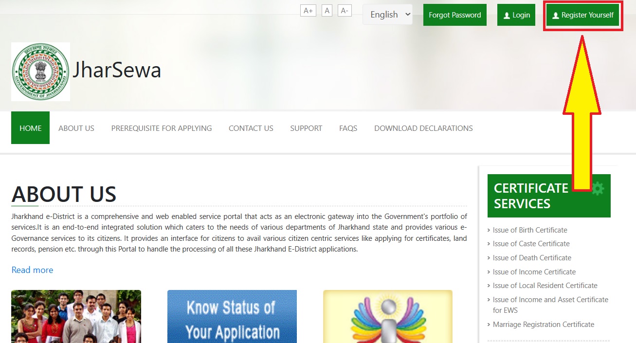 Jharsewa portal registration