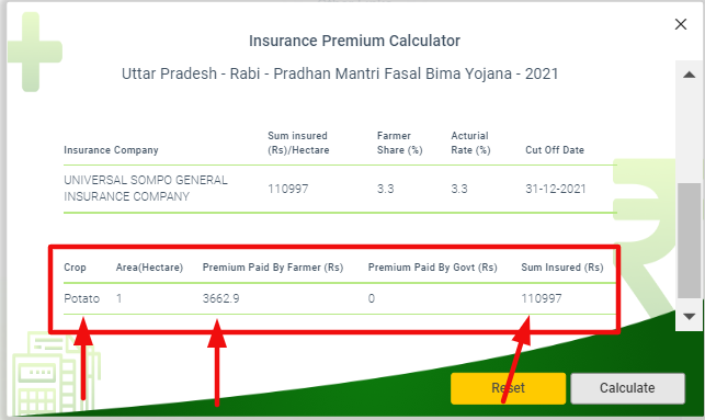 PM Fasal Bima Insurance Premium Calculator