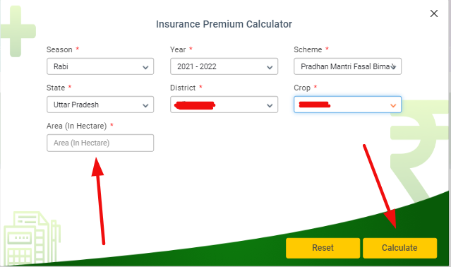 PMFBY Insurance Premium Calculator