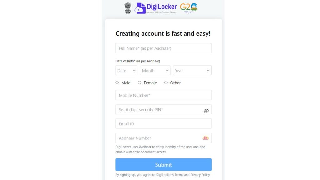 DigiLocker Registration