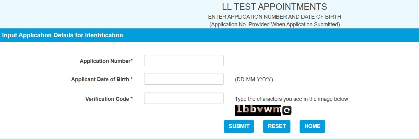 LL test slot booking
