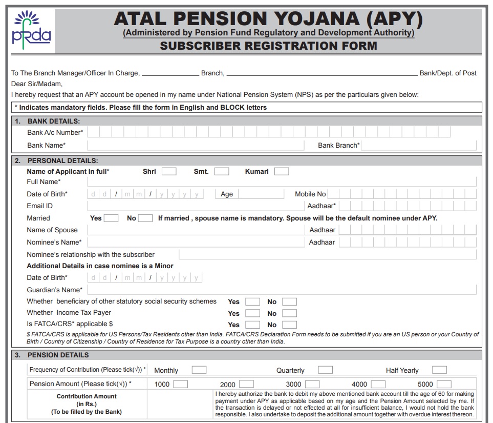 APY application form