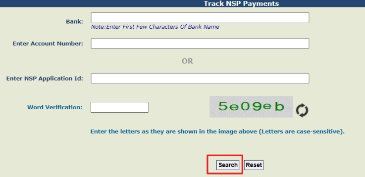 NSP payment status check
