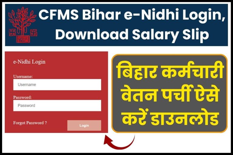CFMS Bihar Login, Download Salary Slip & Bill Report