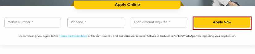 Shriram finance personal loan apply