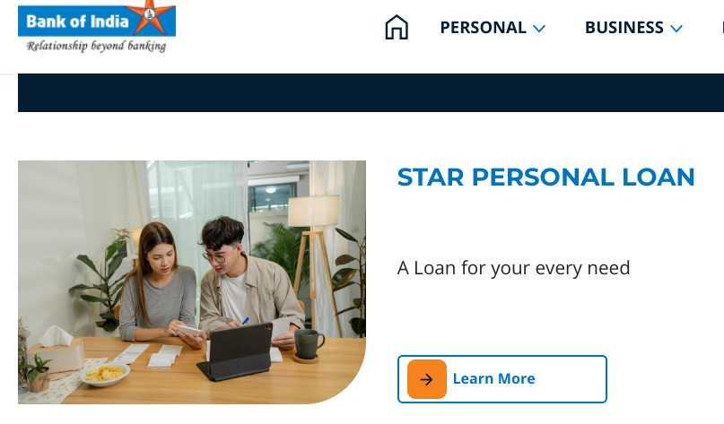 BOI Star personal loan online