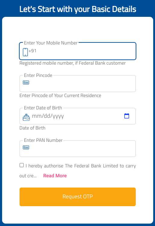 federal Bank digital personal loan apply