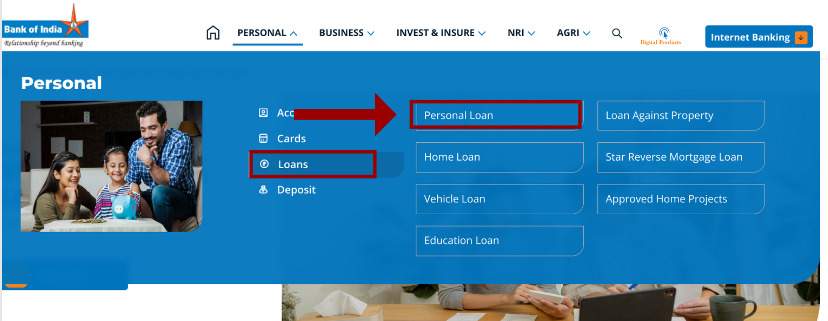 BOI Star Personal loan apply online